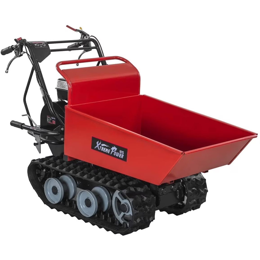 Xtremepowerus Track Barrow, 660 lb Loading Capacity, 6.5HP Kohler, Gas Powered Wheelbarrow