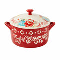 The Pioneer Woman Fancy Flourish Round Ceramic Casserole Dish with Lid, Size: 1 Piece