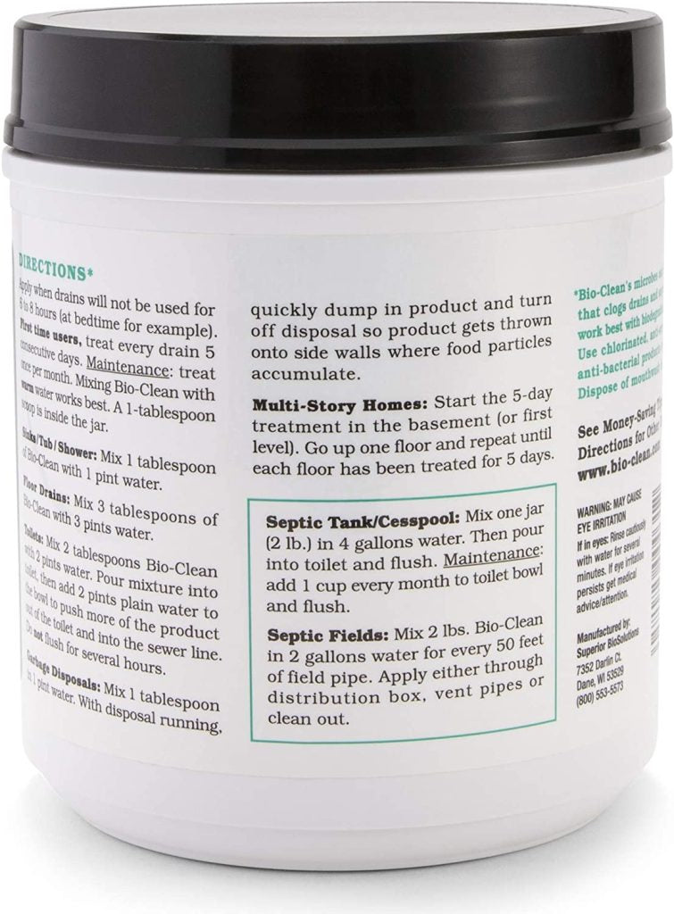 Bio-Clean Natural Drain Cleaner 2lb - Enzyme-Based, Eco-Friendly, 100 Treatments, Safe for Septic Tanks & Grease Traps