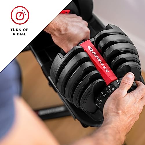 Bowflex SelectTech 552 Adjustable Dumbbells Pair - 5 to 52.5 lbs Weight Range, Replaces 15 Sets