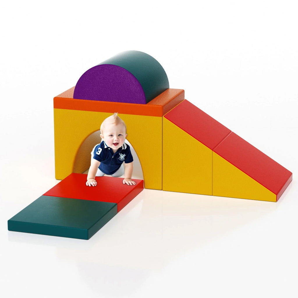 KORIMEFA 5 PCS Kids Climbing Toys for Toddlers 1 - 3, Lightweight Couch Kids for Crawling Sliding, Soft Play Equipment Foam Climber Blocks, Indoor Climb and Crawl Activity Playset