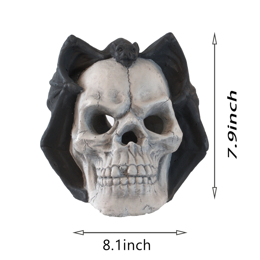 AECOJOY Fire Pit Demon Skull Gas Log for Ventless & Vent Free, Halloween Decor