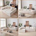 104 - Inch Corduroy Modular L Shaped Sectional Sofa, Luxury Floor Couch Set, Upholstered Indoor Furniture, Foam - Filled Compressed Sofa for Living Room, Bedroom, 4 PC Free Combination ?