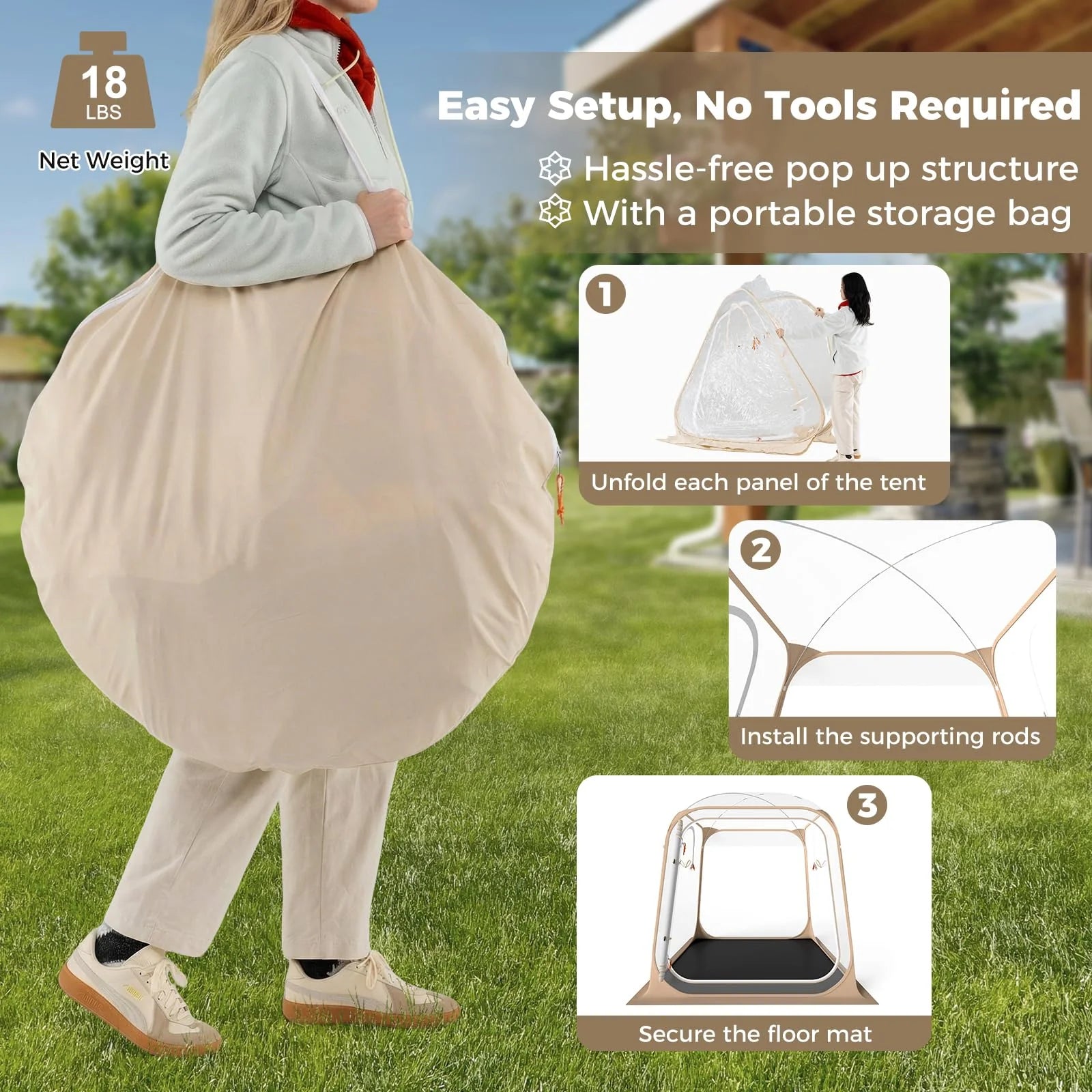 Tangkula All Weather Sports Tent for 2-4 People