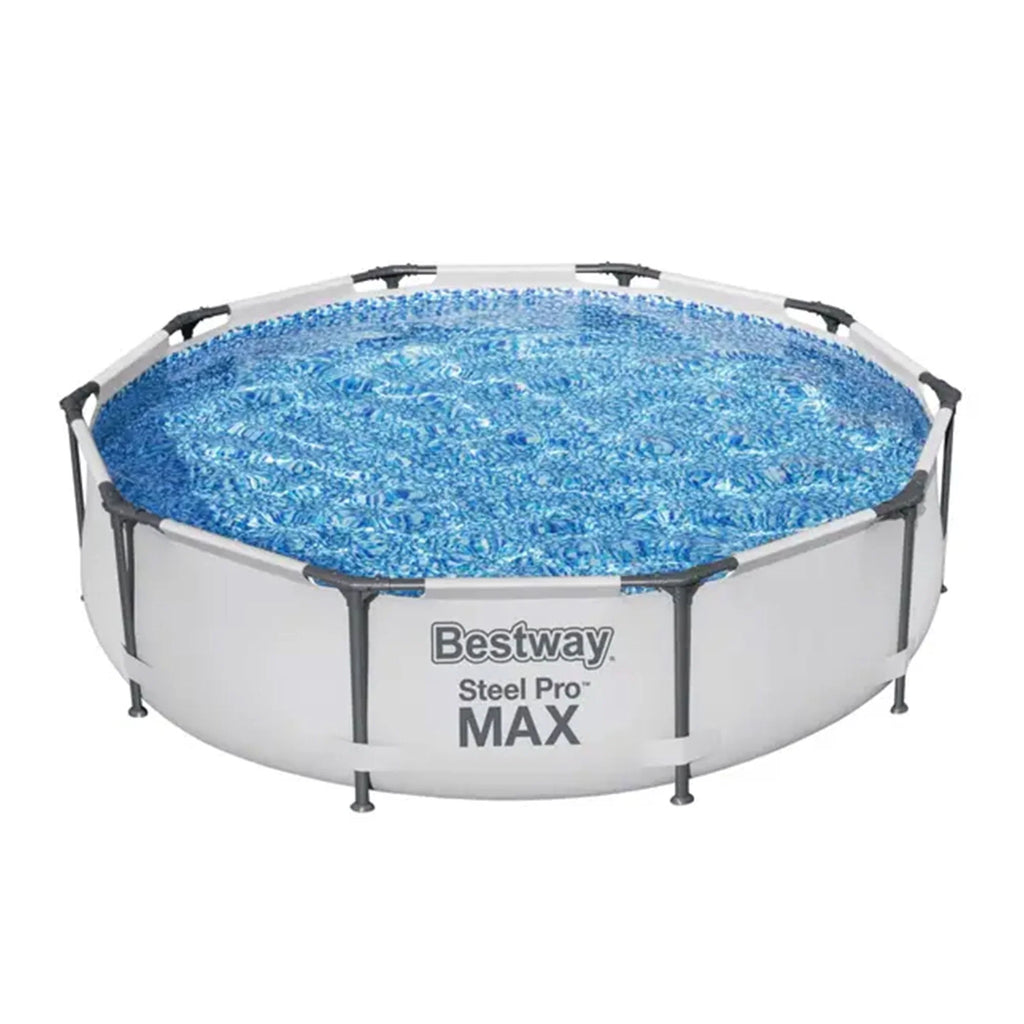 Bestway Steel Pro MAX 10'X30" Above Ground Outdoor Swimming Pool with Pump Metal Frame Pools Round