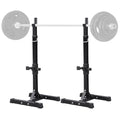 2 - Piece Adjustable Squat Stand Rack or Barbell Free Press Bench, Black