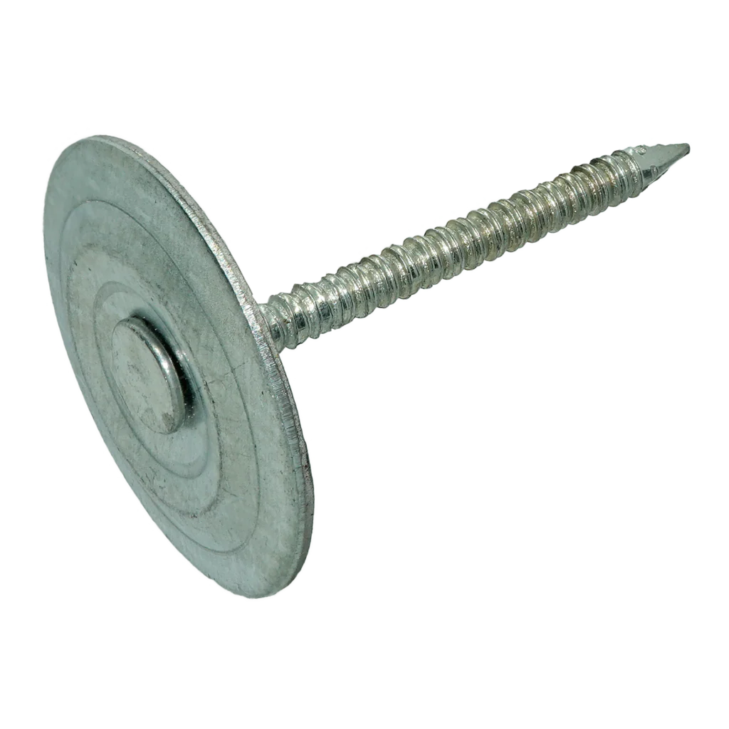 1" Square Cap Roofing Nails, Ring Shank, 50 lb Box (12 Gauge)