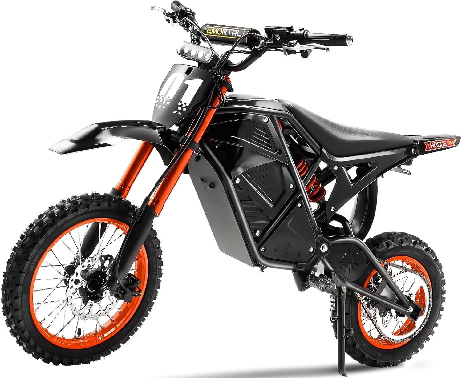 2000W Electric Dirt Bike for Adults Ridingtimes GT73 UL2849, Brushless Hub Motor, 18.2ah*2 Electric Bike with 25" Tires Digital Screen Carbon Steel, Black