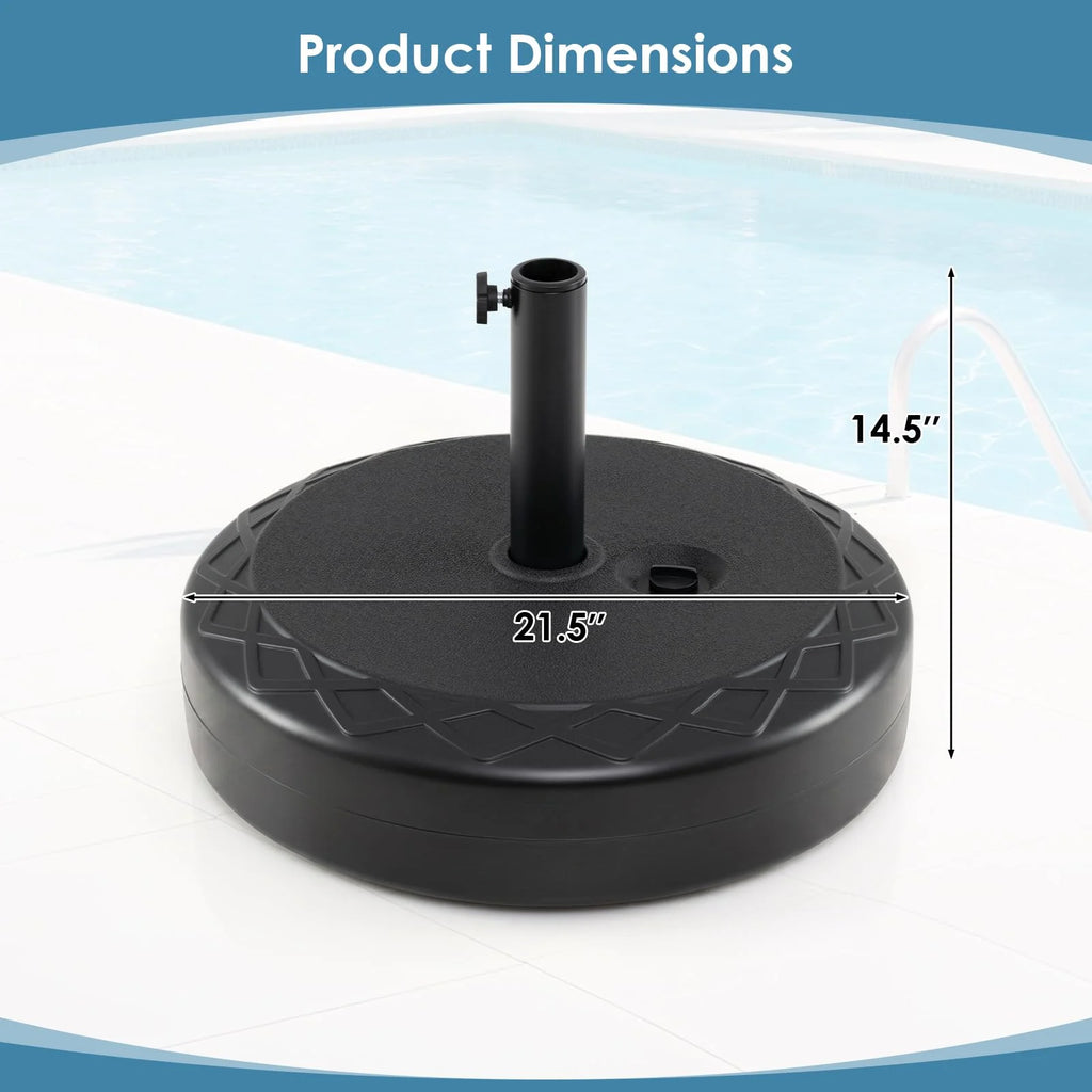 Tangkula 114 lbs Umbrella Base with Handle for 1.5"-1.9" Poles