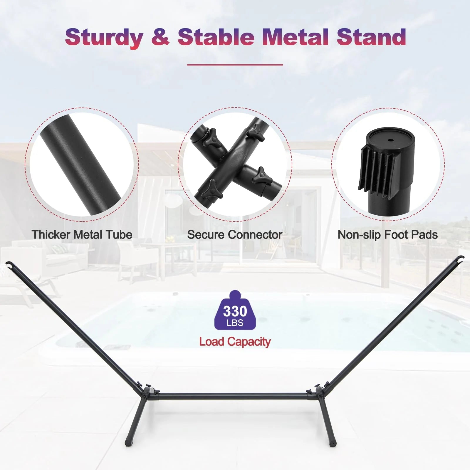 Tangkula Hammock with Stand, 10.5Ft Space Saving Steel Hammock Stand with Cotton Hammock & Carrying Bag