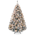 Best Choice Products Premium Pre-Lit Snow Flocked Hinged Artificial Christmas Pine