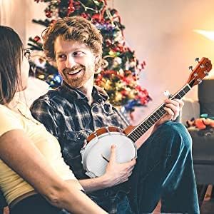 Banjo 5 String Full Size Banjos Set with Resonator. Remo Head. Beginner Banjo Kit with Closed Back. Premium Accessories for Adults. Teenager