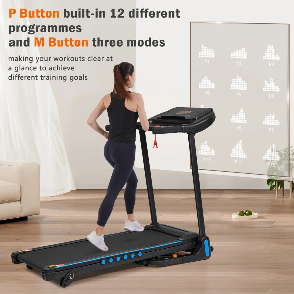 VLDTDRDI 500LBS 3.5HP Folding Treadmill with USB Charge Station,10Mph Electric Treadmil with Incline,Bluetooth Speaker,Device Holder and Pulse Sensor,Running Walking Exercise Machine