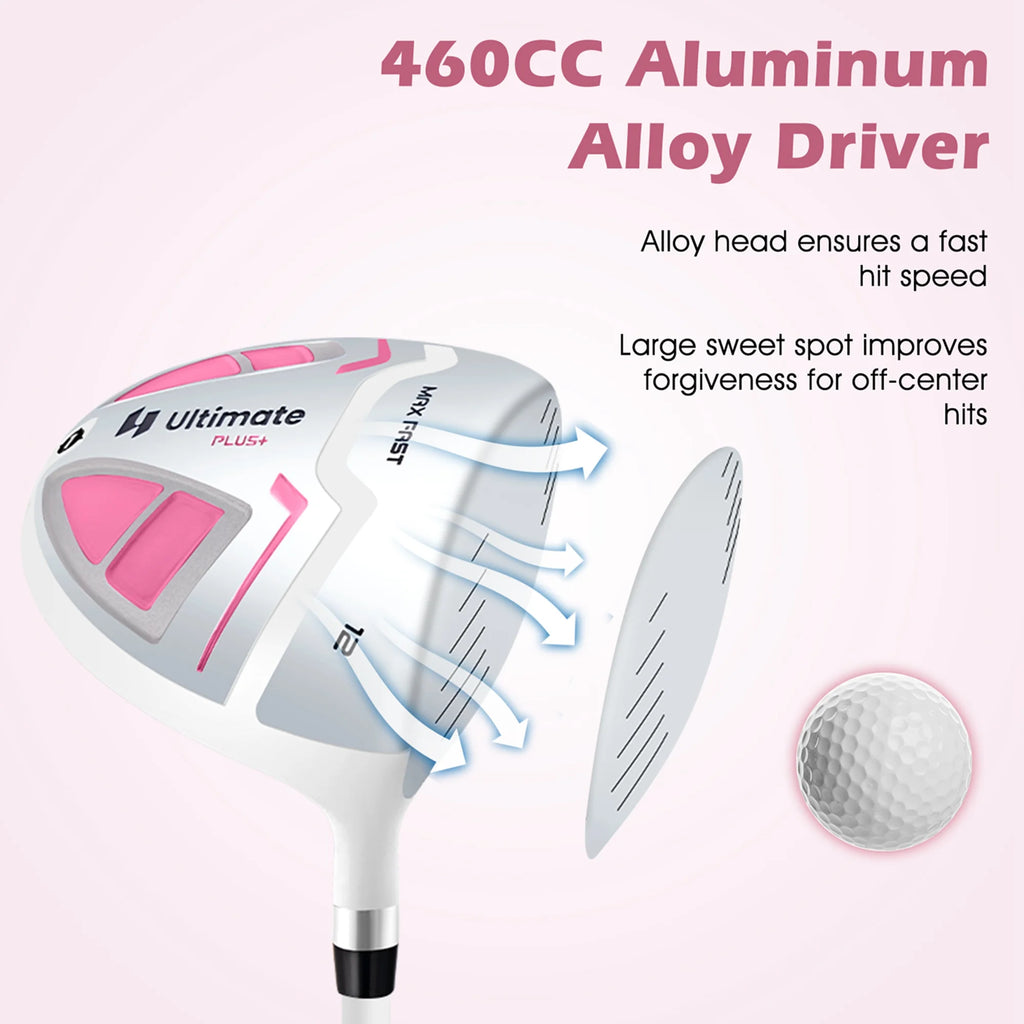 Ultimate Womens Complete Golf Club Set Golf Club Package Set W/ Rain Hood, Right Hand Purple