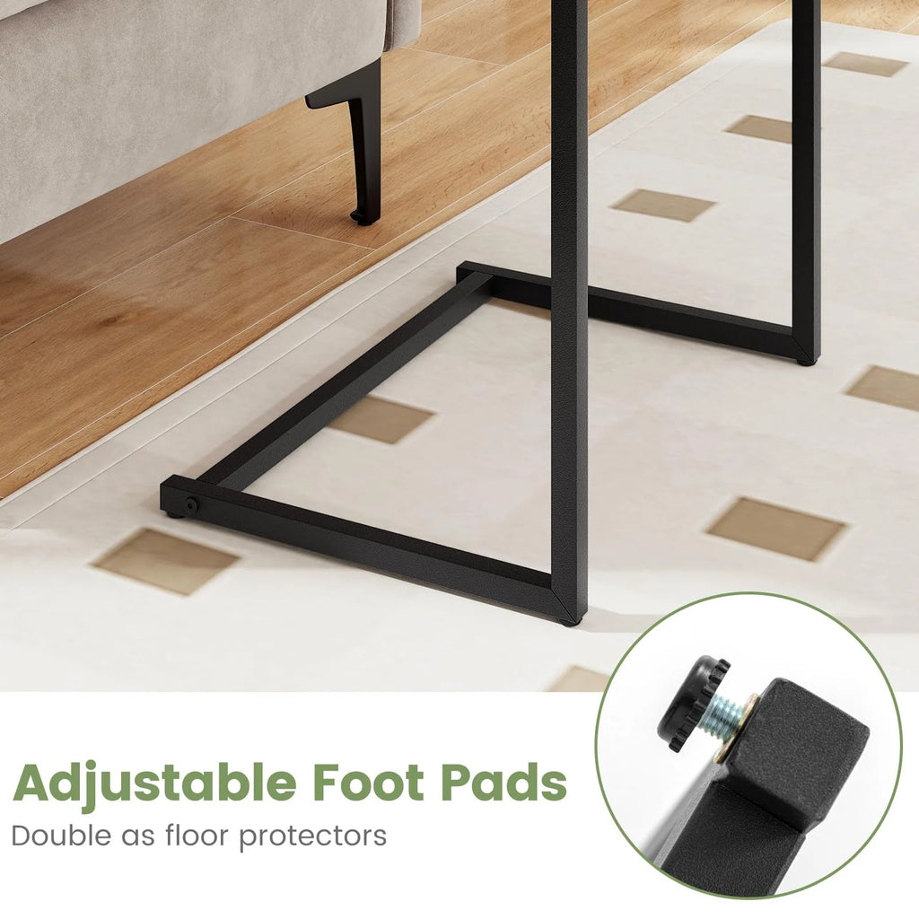 Tangkula 26.5" C-Shaped End Table for Bed
