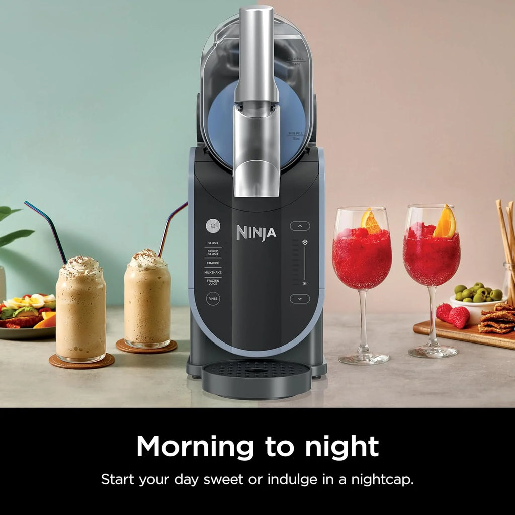 SLUSHi with RapidChill Technology, 88 oz. Frozen Drink & Slushie Machine, 5 Preset Programs, Margaritas, Frapps, and More, Premium Accents, Black, FS301
