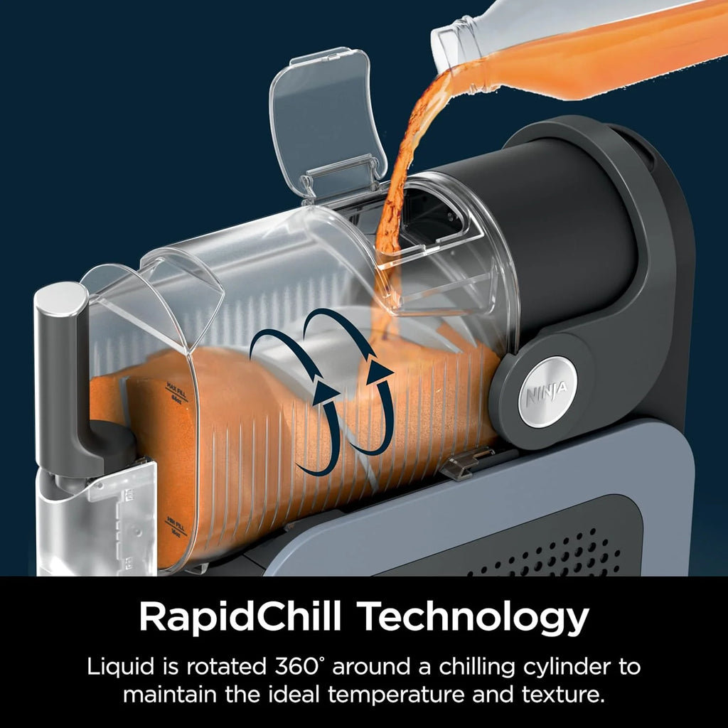 SLUSHi with RapidChill Technology, 88 oz. Frozen Drink & Slushie Machine, 5 Preset Programs, Margaritas, Frapps, and More, Premium Accents, Black, FS301