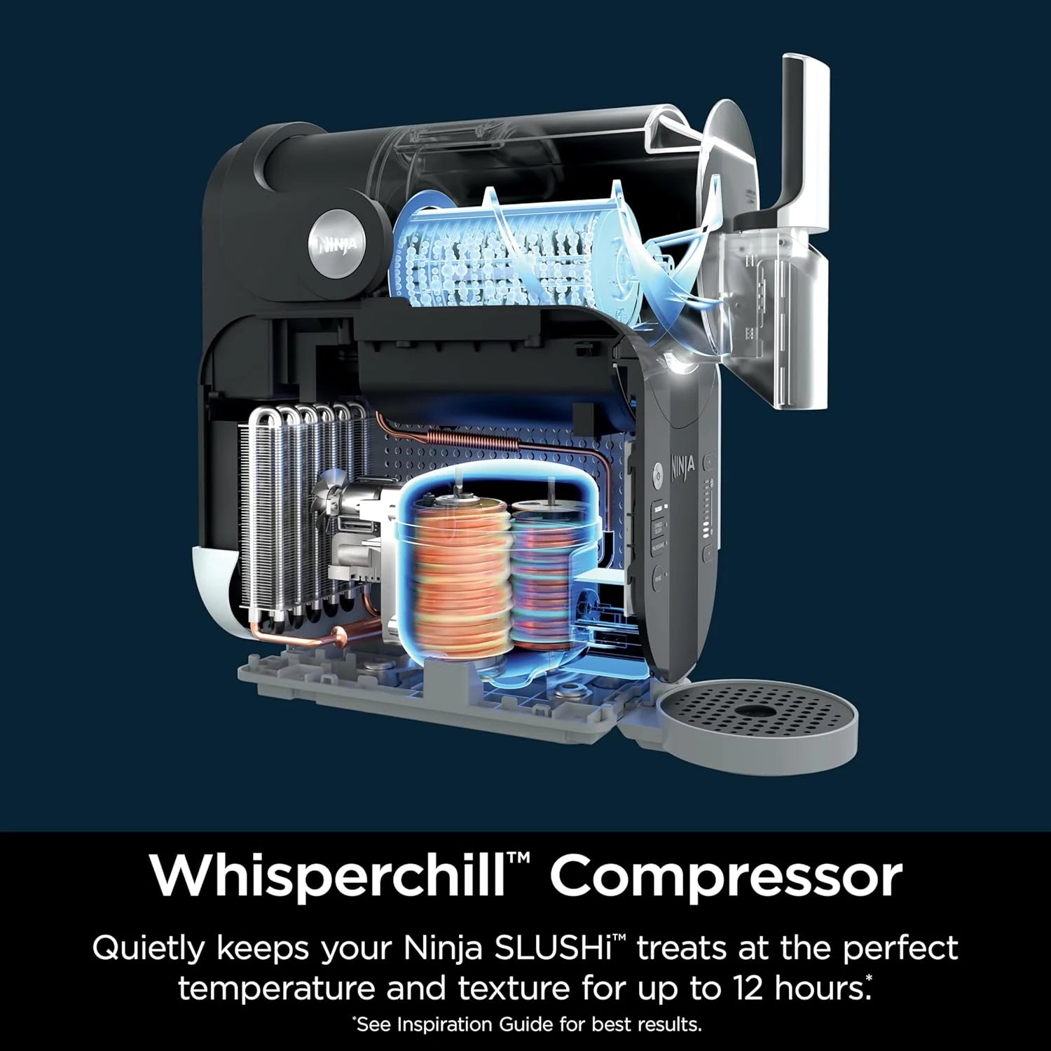 SLUSHi with RapidChill Technology, 88 oz. Frozen Drink & Slushie Machine, 5 Preset Programs, Margaritas, Frapps, and More, Premium Accents, Black, FS301