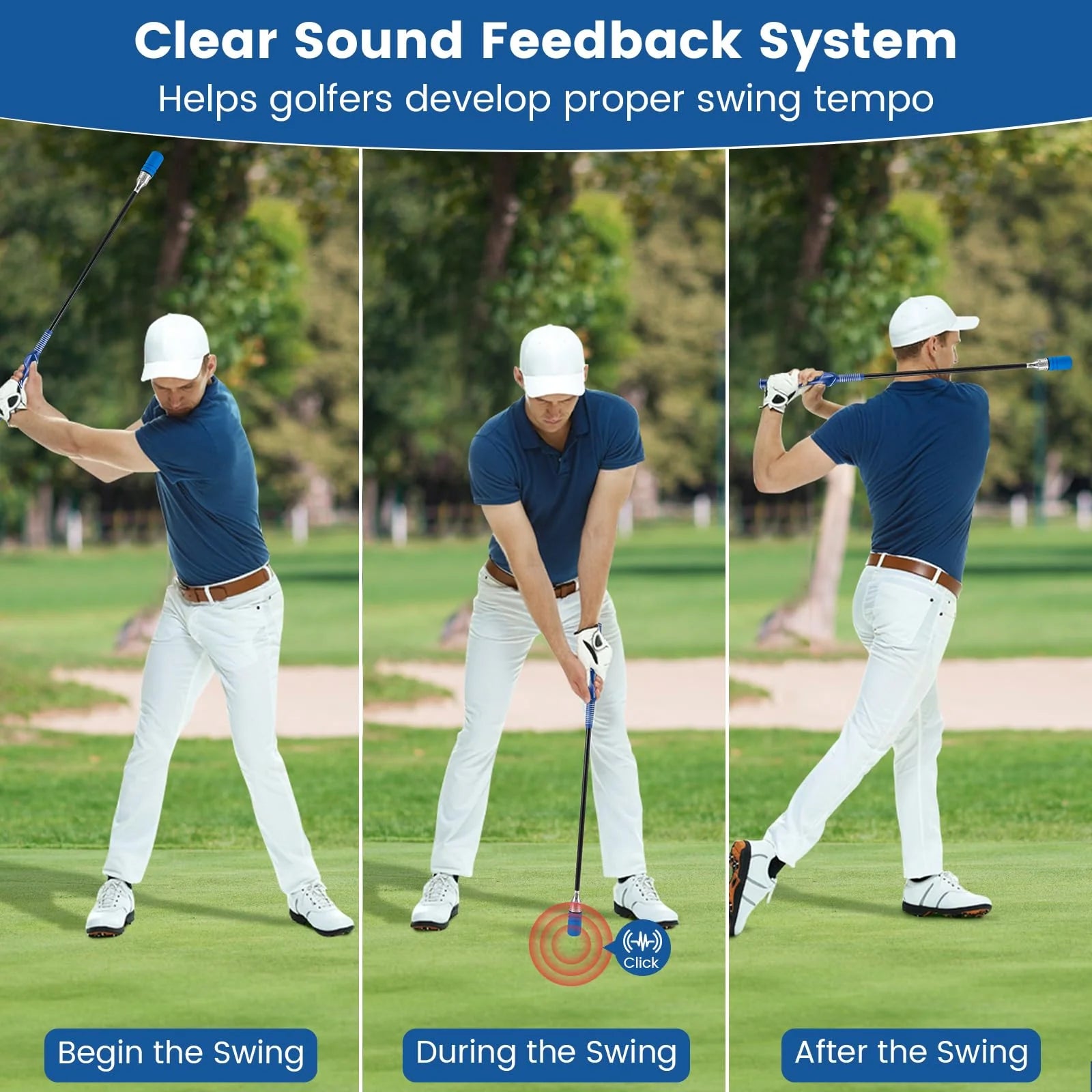 Tangkula Golf Swing Trainer | Click Stick Swing Training Aid for Speed Flexibility Balance Tempo & Strength
