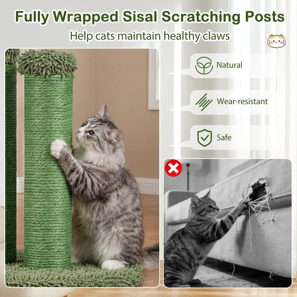 Tangkula 22" Cactus Cat Scratching Post for Indoor Adult Cats & Kittens