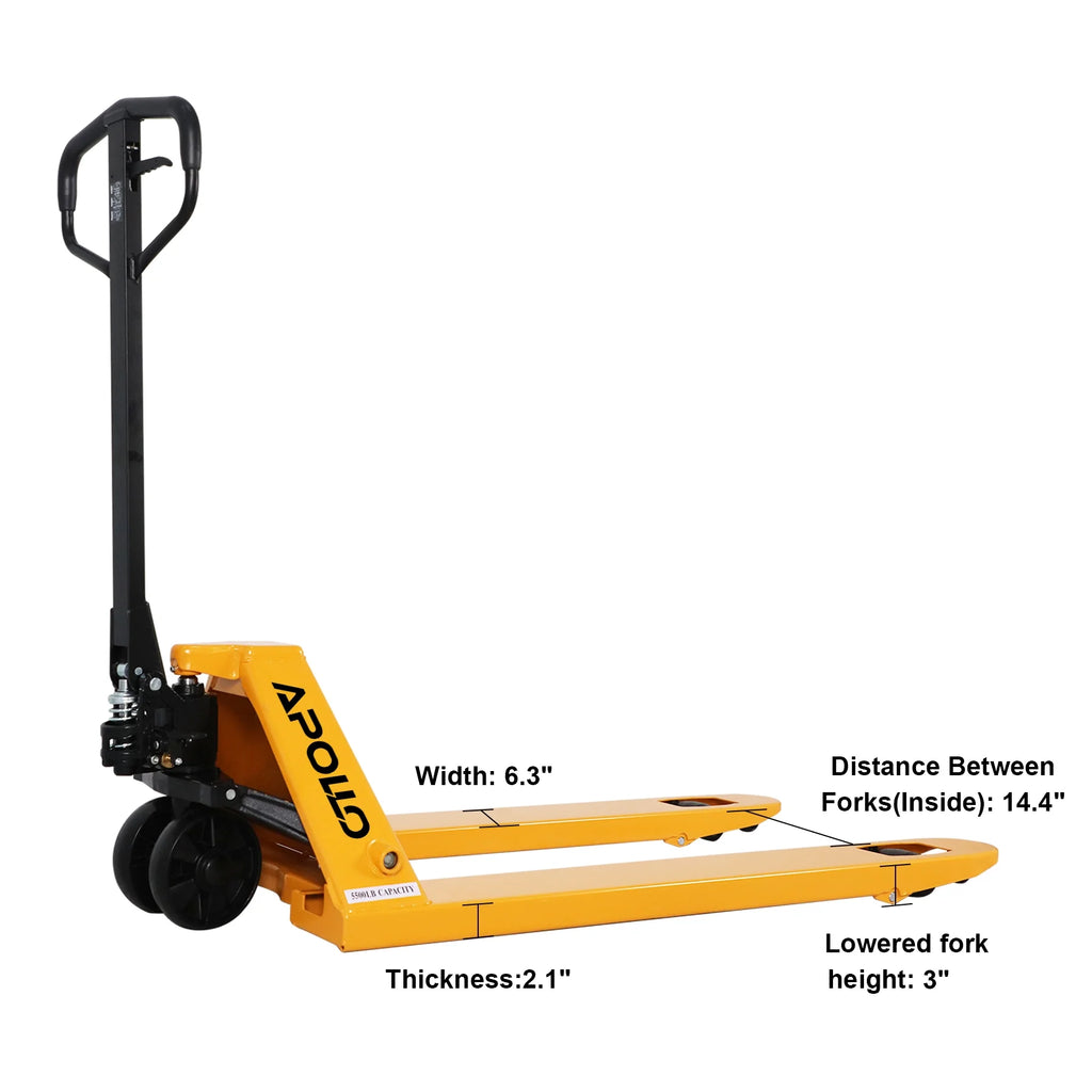 APOLLOLIFT Heavy Duty 5500 lb with 48"x27" Fork, Hydraulic Manual Pallet Jack Truck W/ Nylon Wheels
