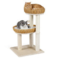 Tangkula 30 Inch Small Cat Tower with 2 Rattan Cat Baskets