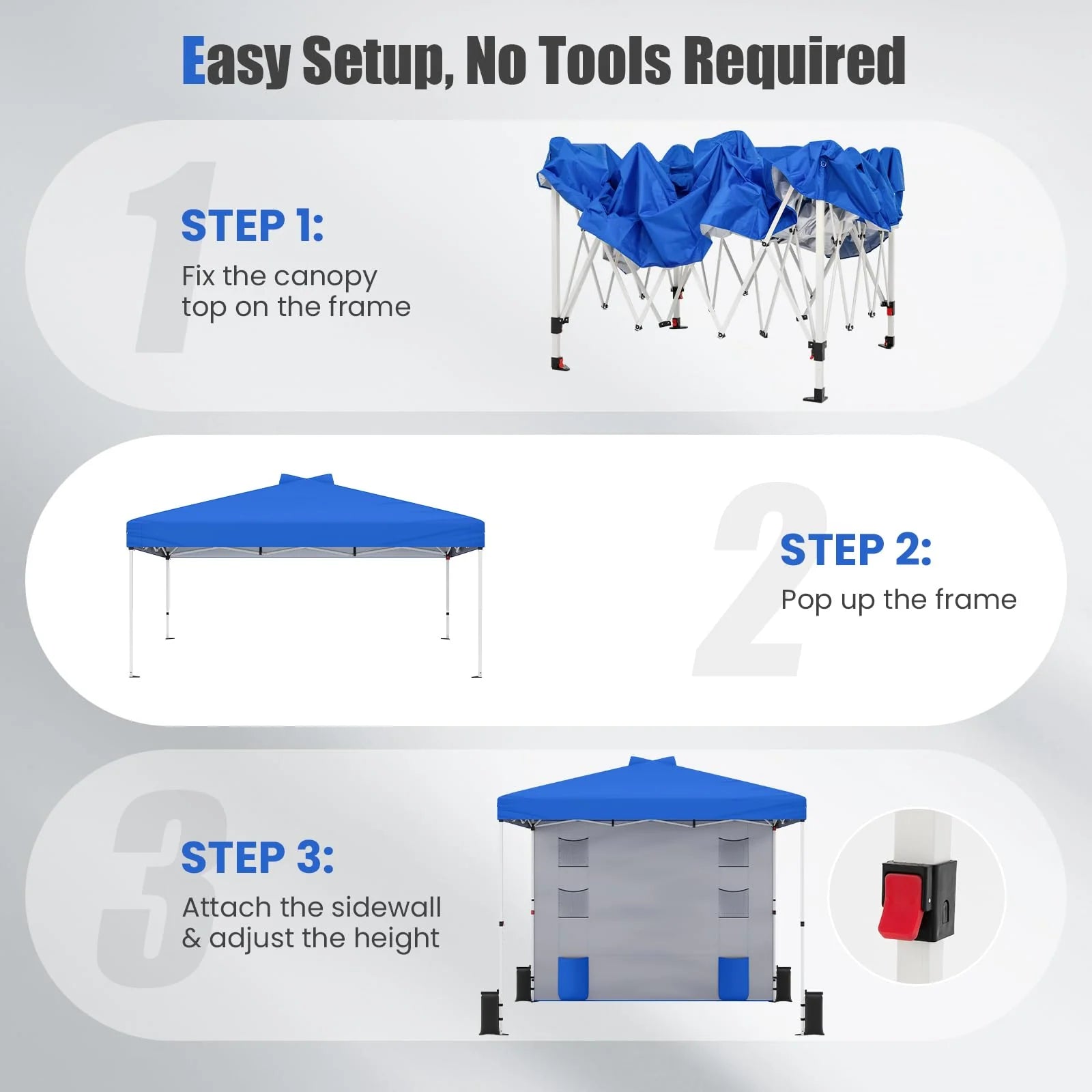 Tangkula 10x10 Ft Pop Up Canopy with Sidewall UPF50+ Commercial Canopy
