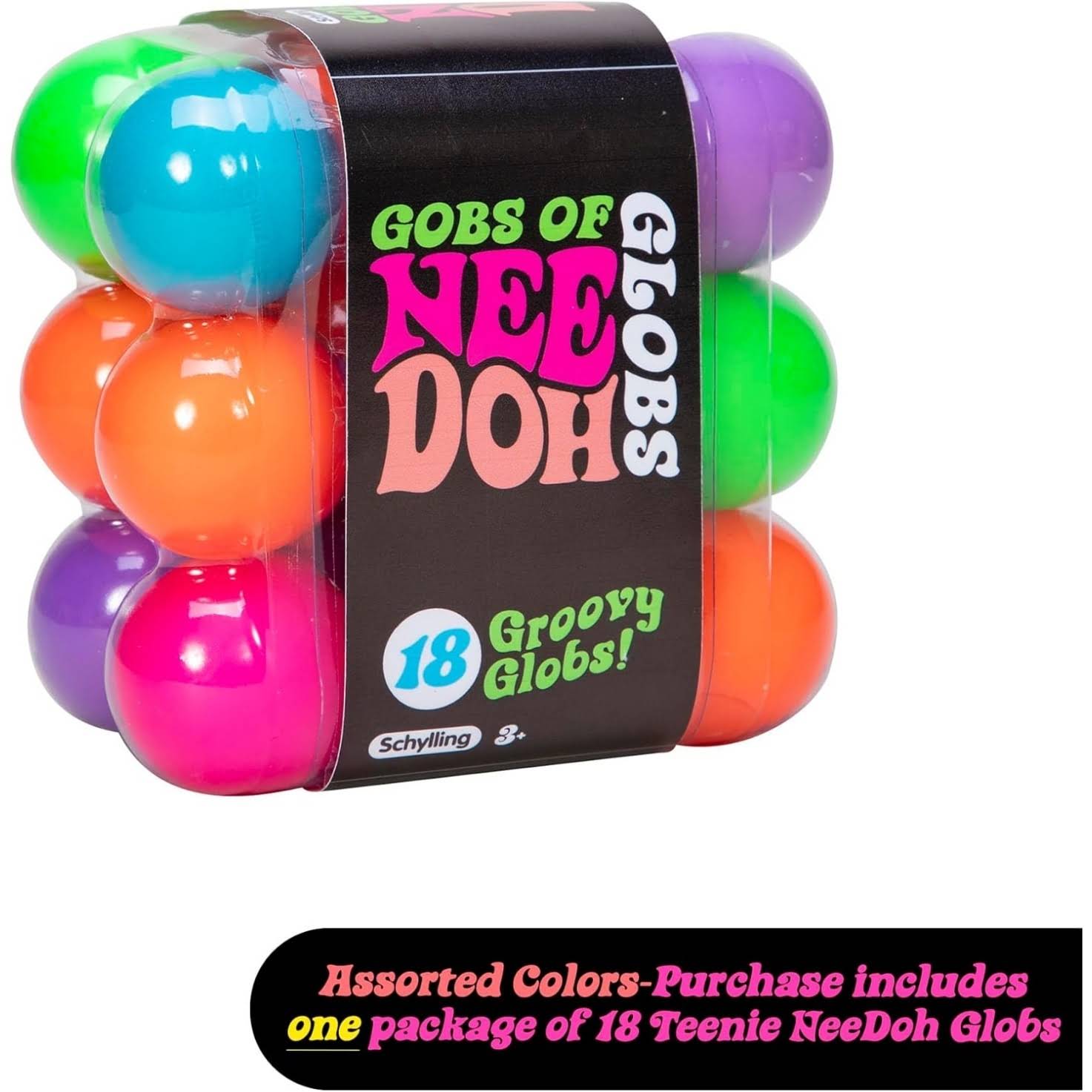 NeeDoh Teenie Globs – Mini Sensory Balls – 18 Pack