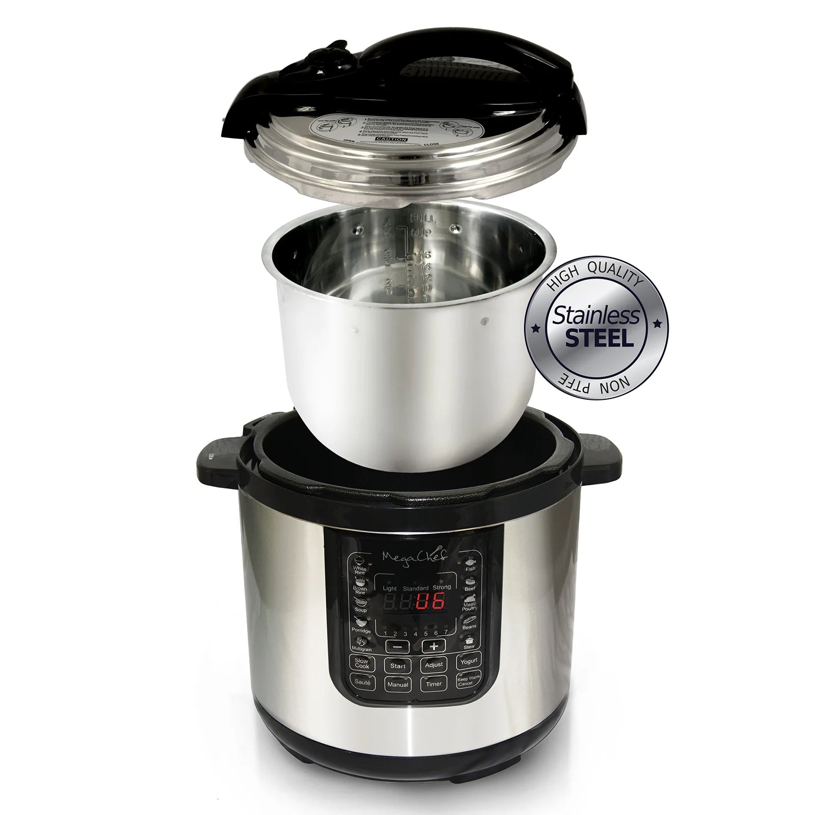 Megachef 8 - Quart Digital Pressure Cooker, 15" x 15"