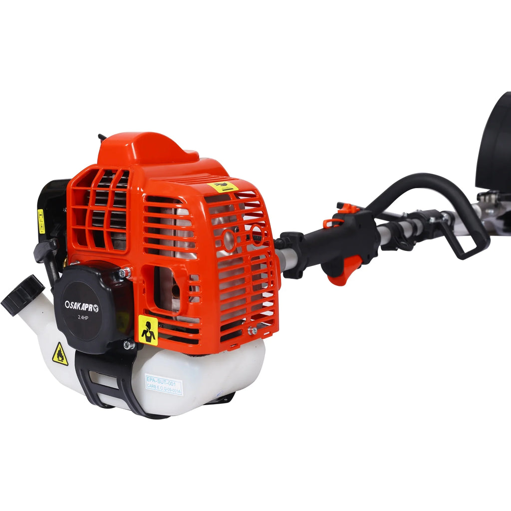Power Snow Sweeper Brush Machine, 52cc Gasoline Walk - Behind Power Broom for Artificial Lawn Dirt Debris, 24" X 9" Brush, EPA Approved