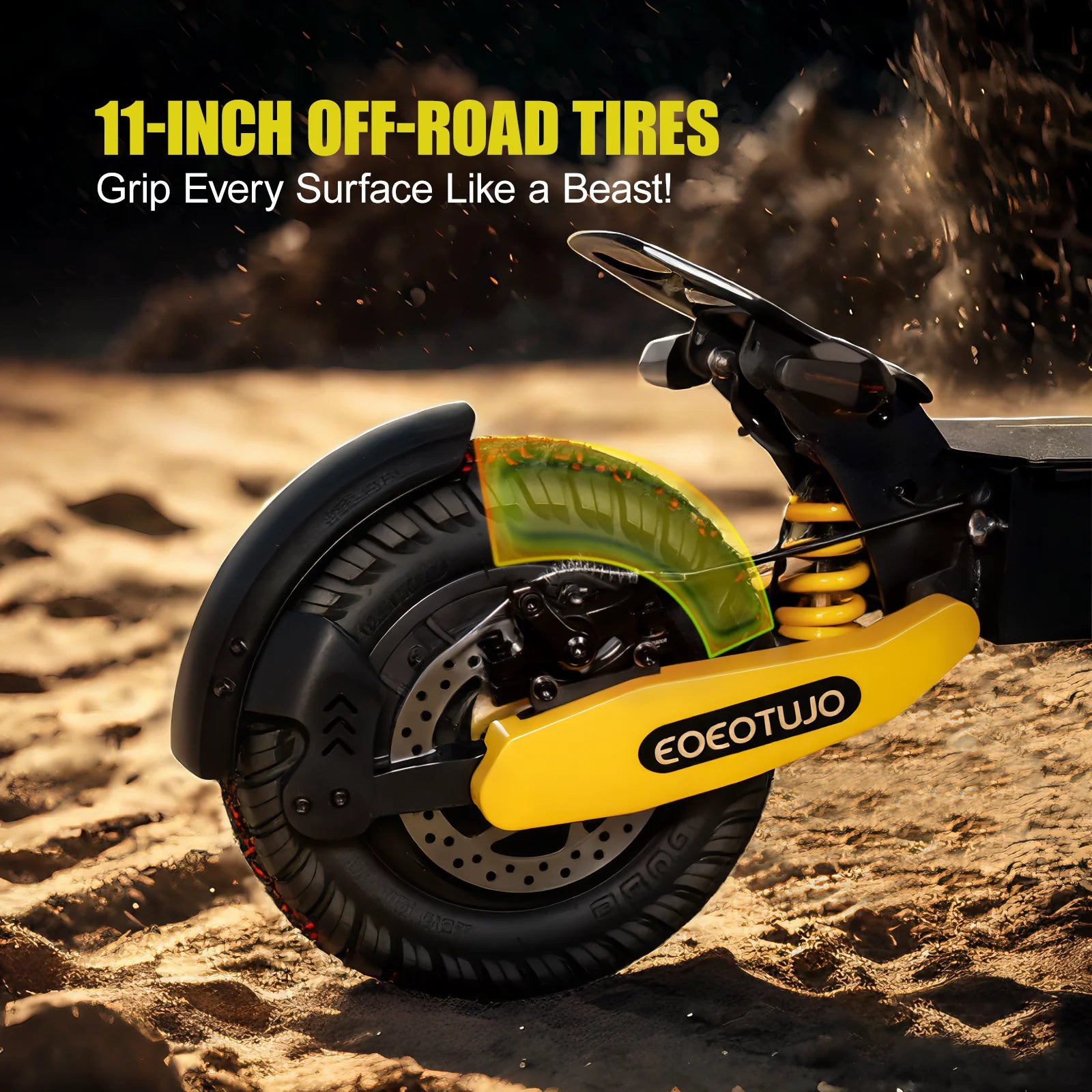 Off Road Electric Scooter for Adults, 1200W Motor Fast E Scooter, up to 28MPH Top Speed & 20miles Long Range, 11" Off - Road Tires, 330 lb MAX Load, Foldable