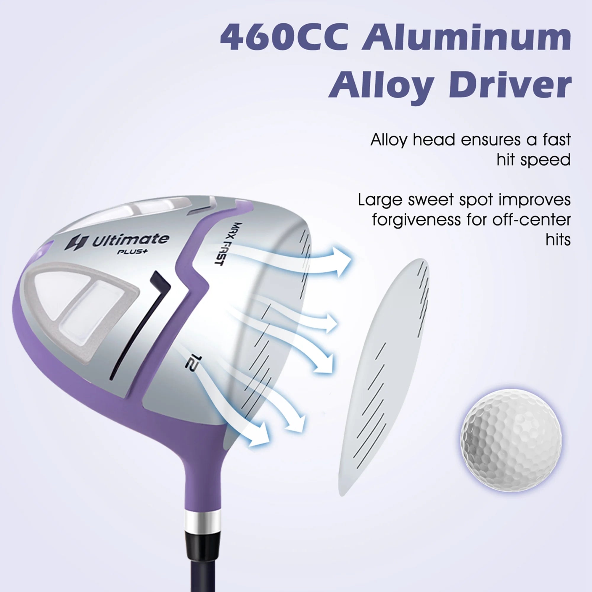 Ultimate Womens Complete Golf Club Set Golf Club Package Set W/ Rain Hood, Right Hand Purple