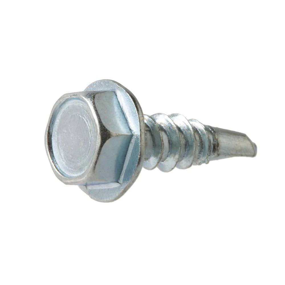 #8 x 1/2 in Galvanized Hex Head Self-Drilling Screw, Heritage Cream (100-Pack)
