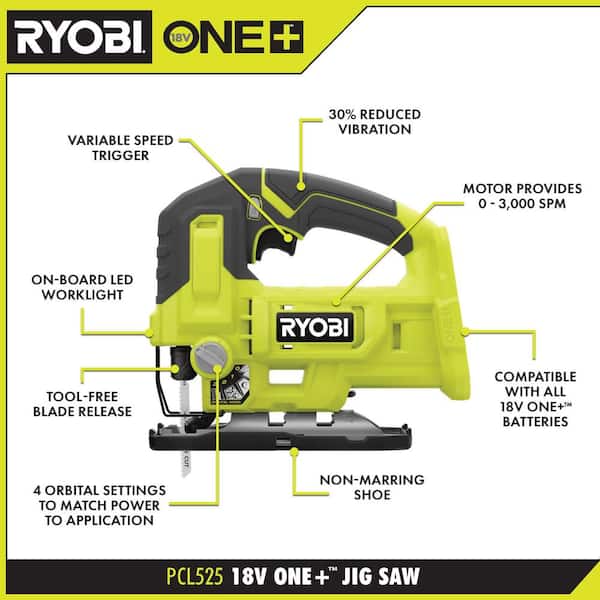 ONE+ 18V Cordless 2 - Tool Combo Kit with 5 1/2 In. Circular Saw and Jig Saw (Tools Only)