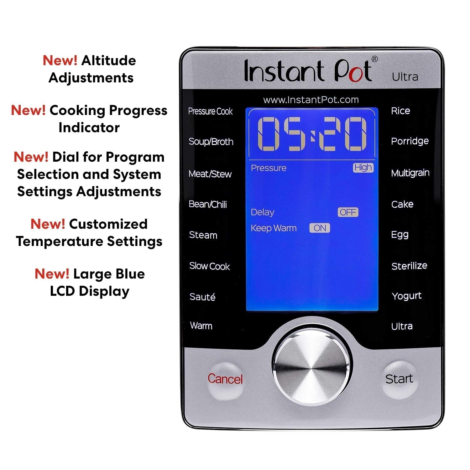 Instant Pot Ultra Mini 3 Quart Programmable Cooker, Stainless Steel, 16 in 1, Silver, Touch Control, UL Certified