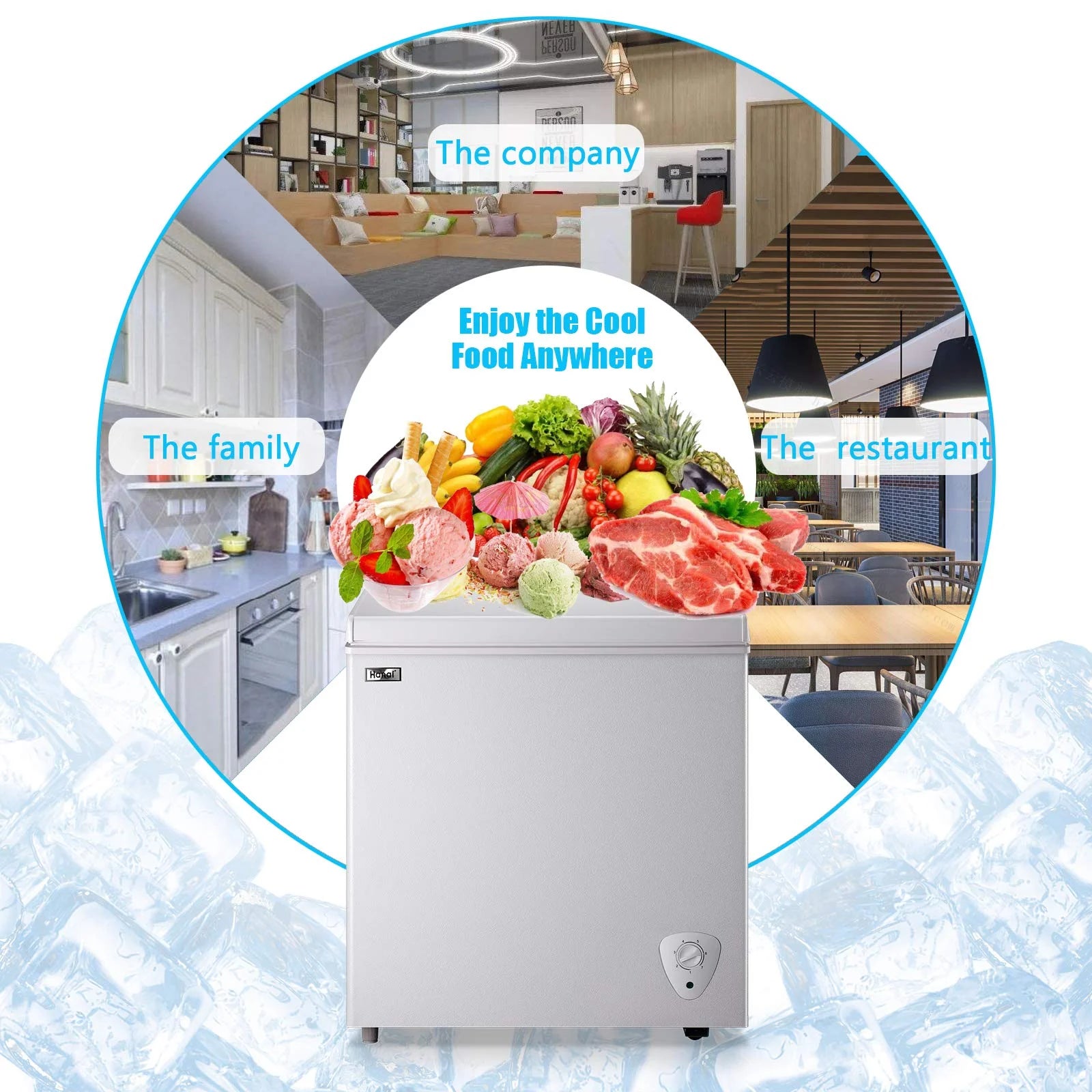 WANAI 3.5 Cu.ft Freezer, Chest Freezer, Deep Freezer with Top Open Door