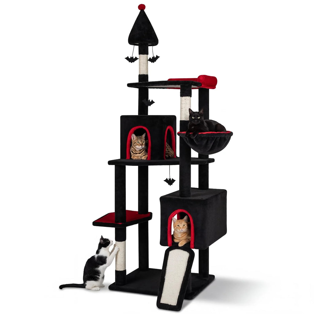 Tangkula 75" Gothic Cat Tree Halloween Cat Tower