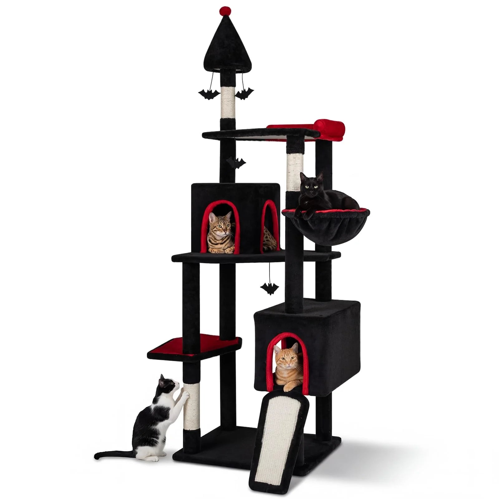 Tangkula 75" Gothic Cat Tree Halloween Cat Tower