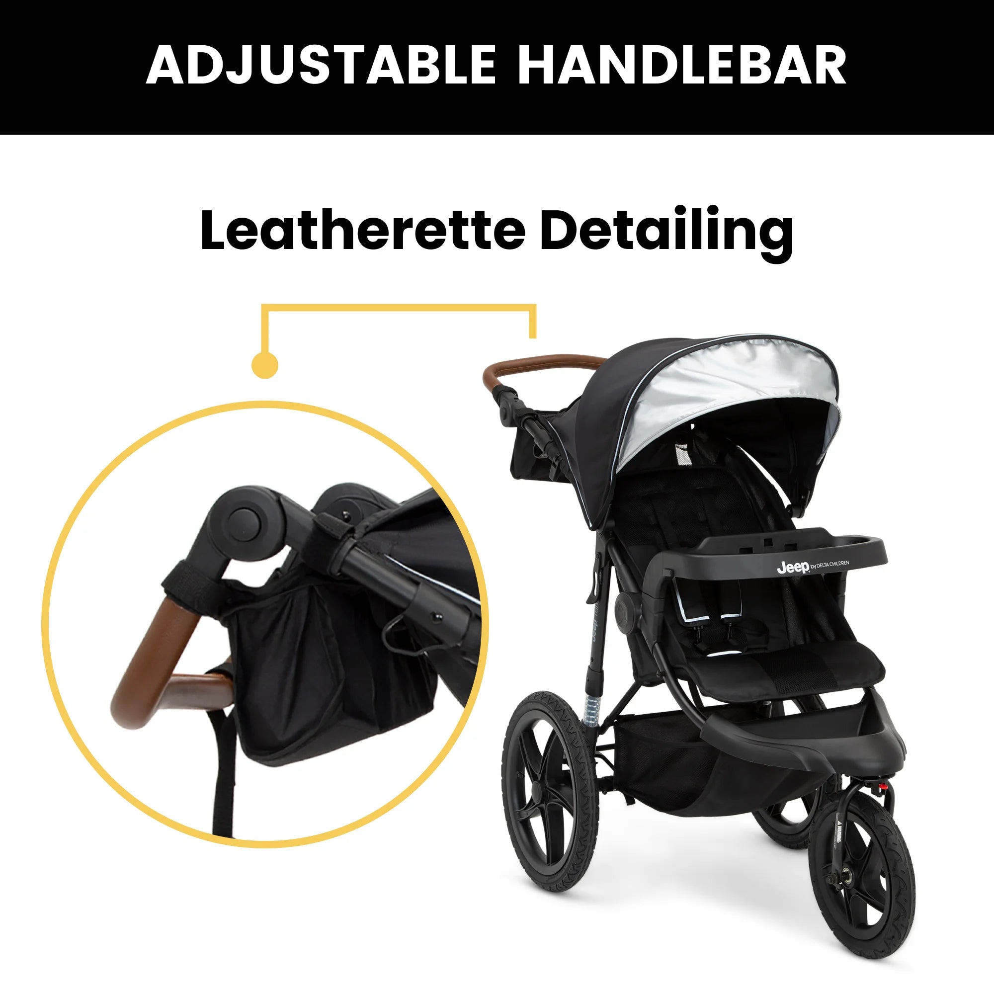 Jeep Turboglyde Jogging Stroller by Delta Children, Black