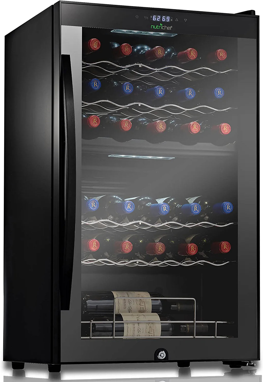 Nutrichef 33 Bottle Dual - Zone Refrigerator PKCWCDS335