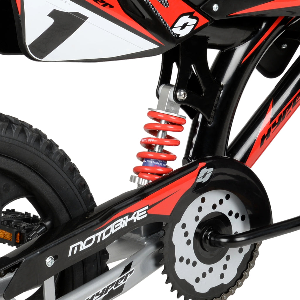Hyper Bicycles 16" Kids Motobike with Mag Wheels, Including Training Wheels, Black/Red
