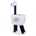 Tangkula 43 Inch Sheep-Shaped Cute Cat Tower with 2-Cave Large Wicker Condo
