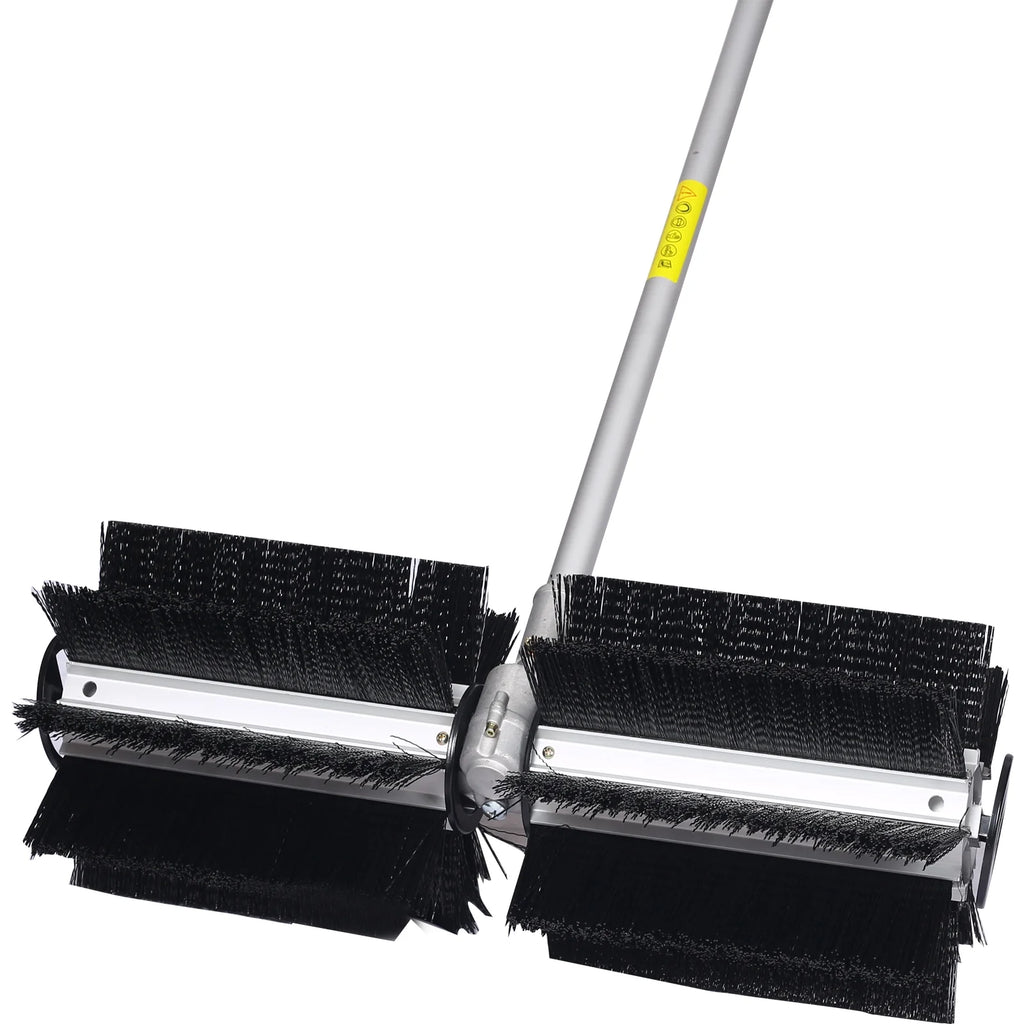 Power Snow Sweeper Brush Machine, 52cc Gasoline Walk - Behind Power Broom for Artificial Lawn Dirt Debris, 24" X 9" Brush, EPA Approved