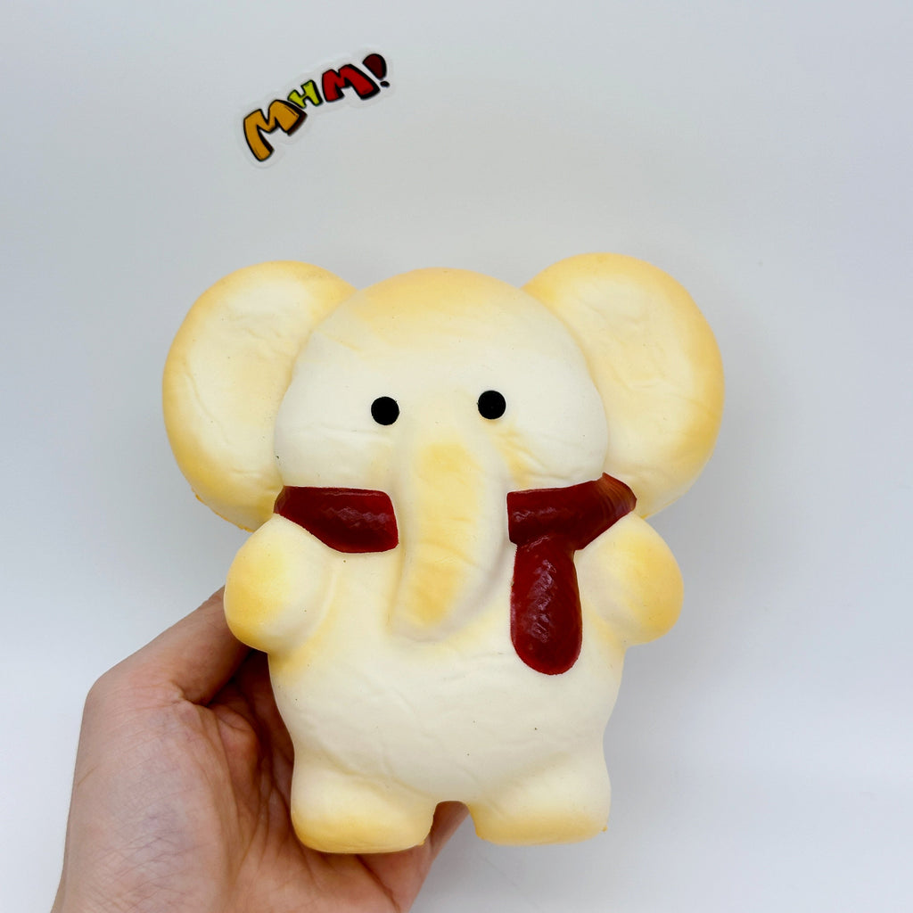 🐘🧣 Scarf Elephant Squishy - 4 Cute Bear Styles with Colorful Scarves Slow Rising Stress Relief Toy