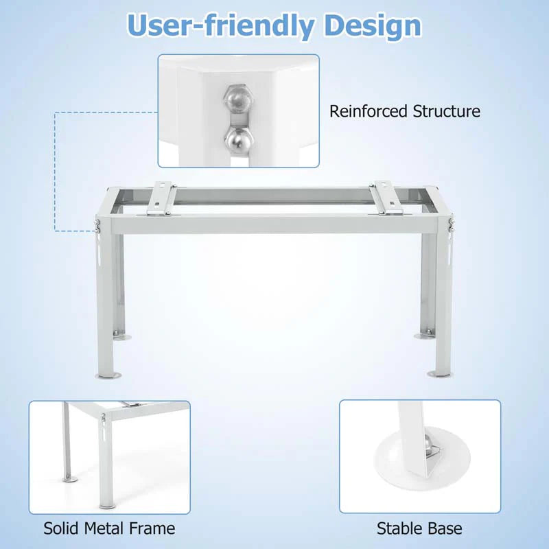Mini Split Ground Stand for 9000-36000 BTU Ductless Air Conditioners, Adjustable Outdoor AC Unit Bracket with Heavy Duty Metal Frame
