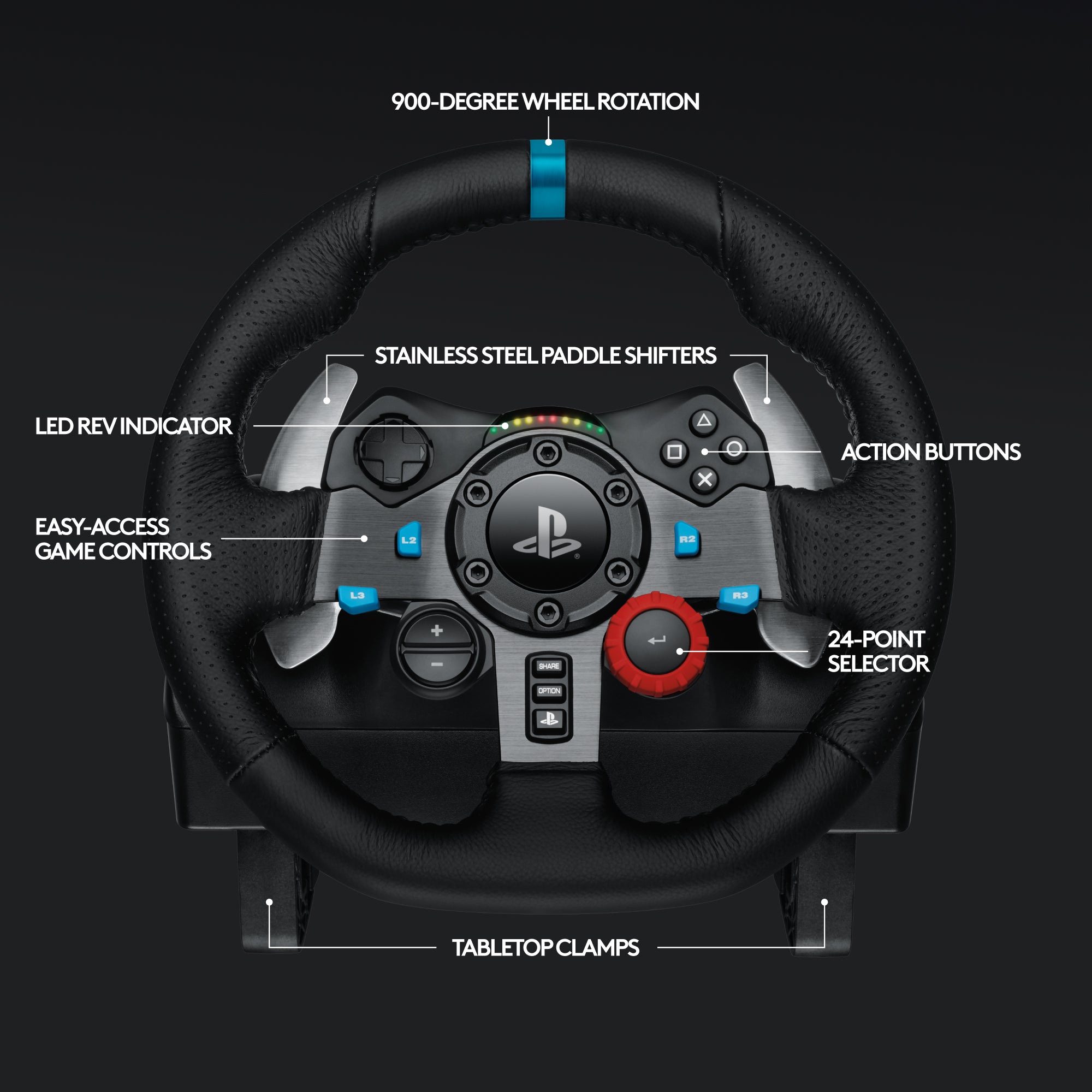 Logitech – G29 Driving Force Racing Wheel and Floor Pedals for PS5. PS4. PC. Mac – Black