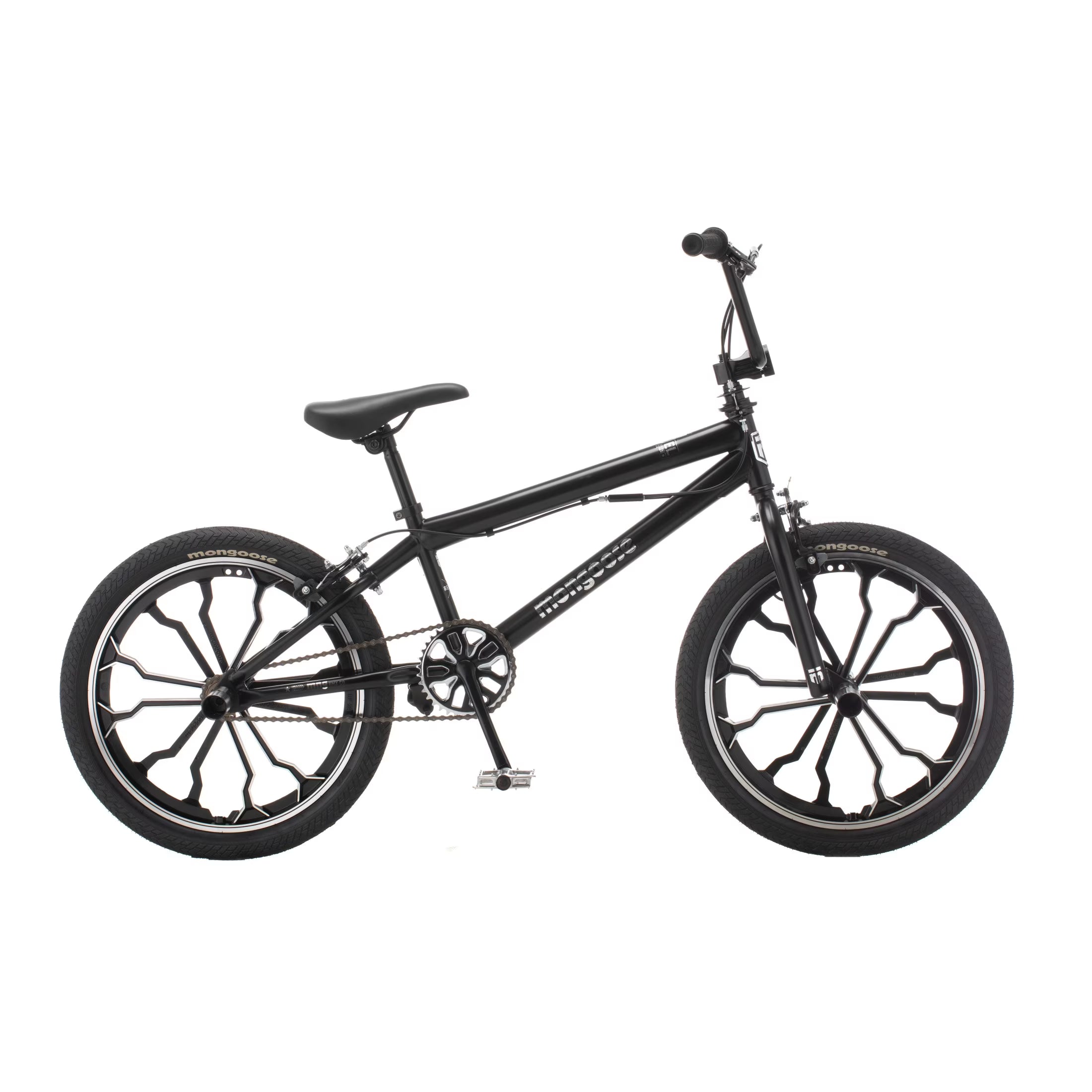 Mongoose Rebel Kids BMX Bike, 20 - In. Wheels, Children & Tweens Ages 7 - 13, Black Bicycle