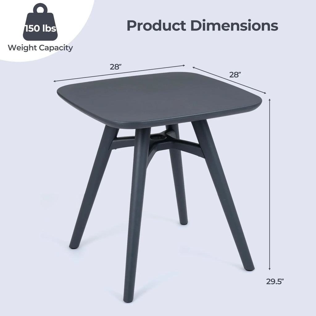 Tangkula 28" Square Outdoor Dining Table Small Compact Outside Furniture