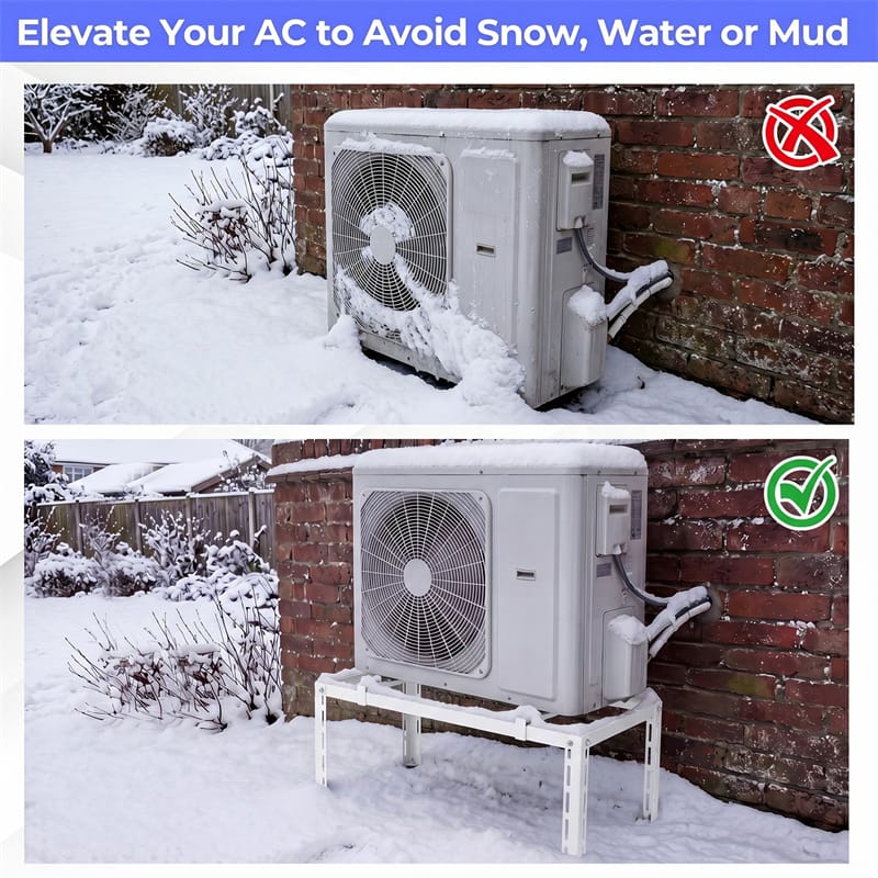 Mini Split Ground Stand for 9000-36000 BTU Ductless Air Conditioners Heat Pump, Anti-Vibration Heavy Duty Universal Outdoor AC Base Bracket