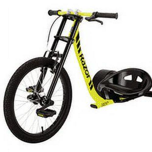 Razor DXT Drift Trike - Black/Yellow Steel Frame. 3 - Wheeled Ride on Tricycle for Teens and Adults